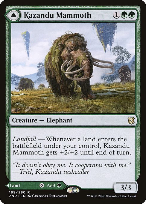 Kazandu Mammoth // Kazandu Valley (Zendikar Rising 189) - WZRD TCG