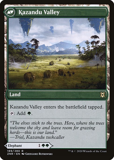 Kazandu Mammoth // Kazandu Valley (Zendikar Rising 189) - WZRD TCG