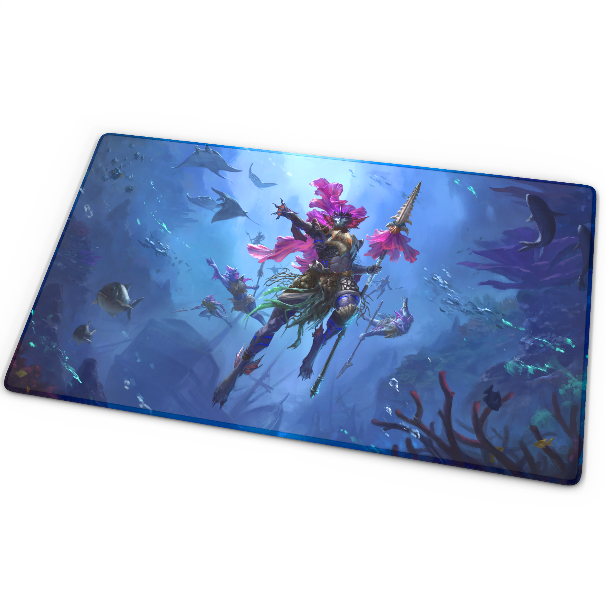 Standard Playmat 24" x 14" (Stitched) - Emperor of the deep