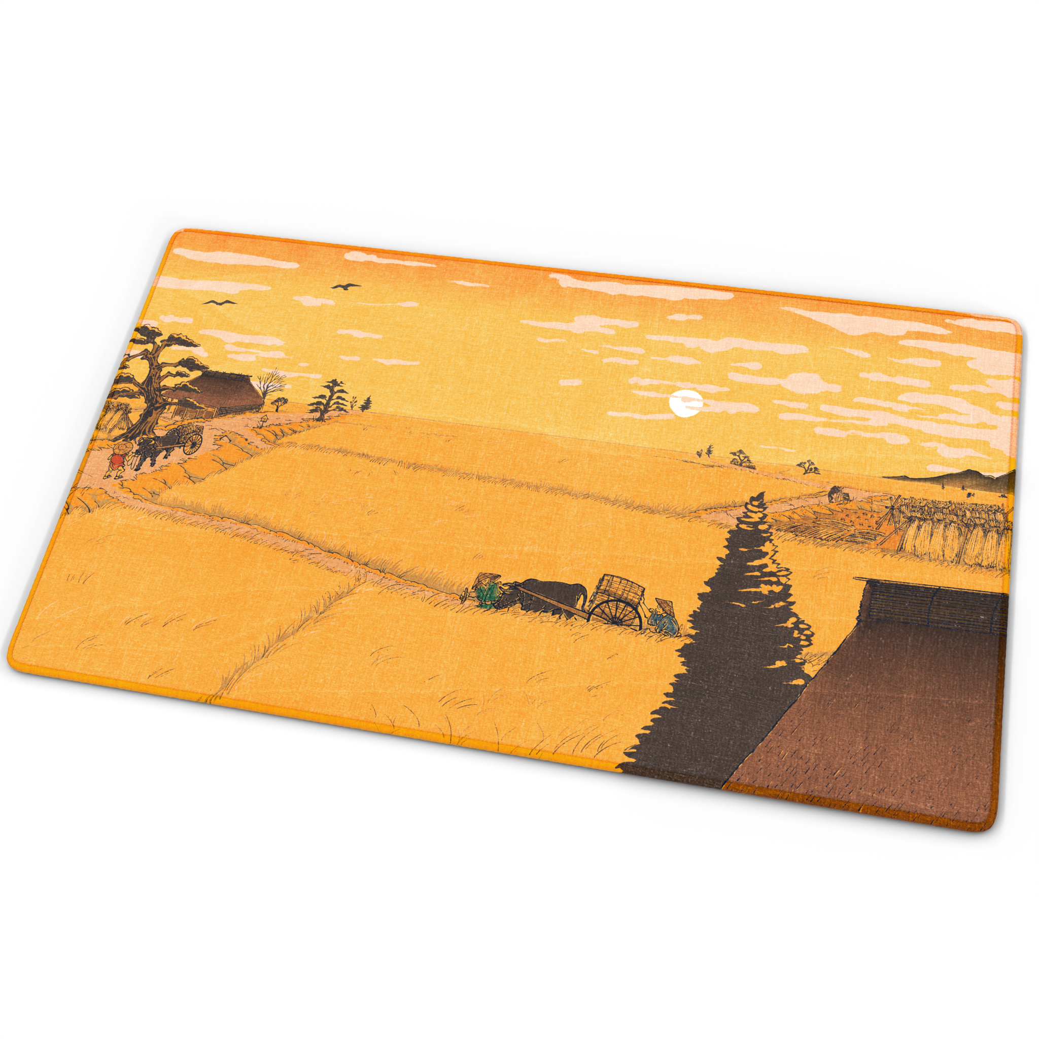 Standard Playmat 24" x 14" (Stitched) - Dusk over Edo