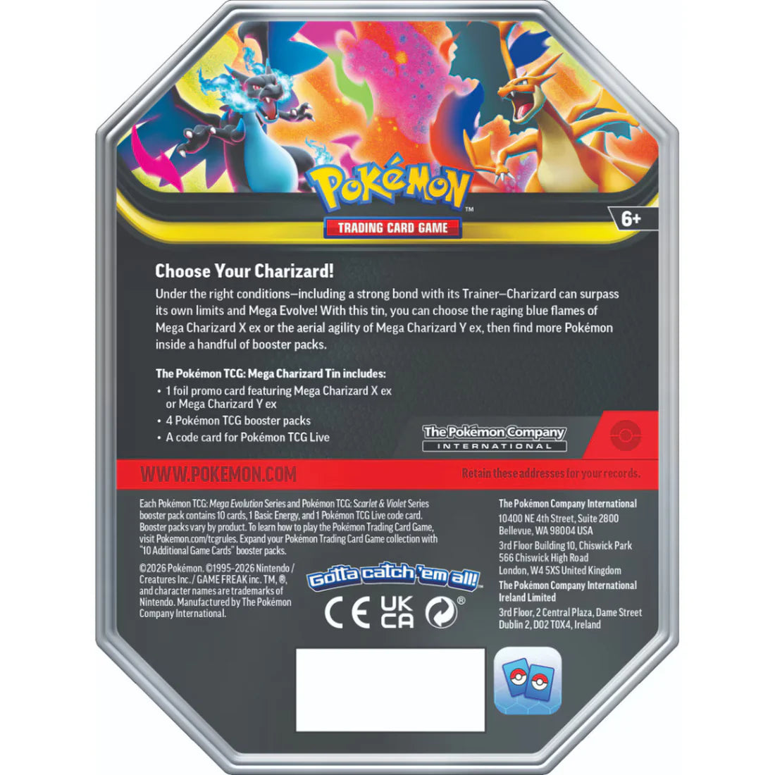 Pokémon TCG: Mega Charizard Tin X ex
