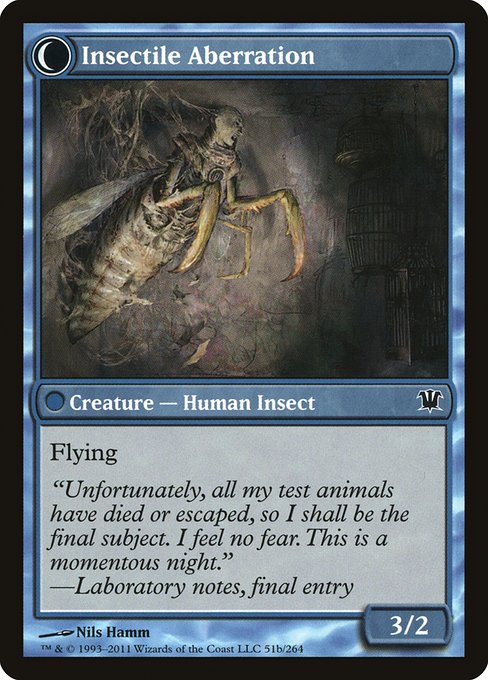 Delver of Secrets // Insectile Aberration back