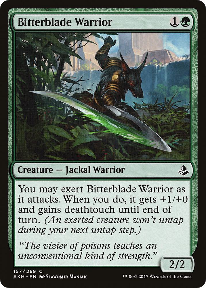 Bitterblade Warrior, AKH, 157, NM