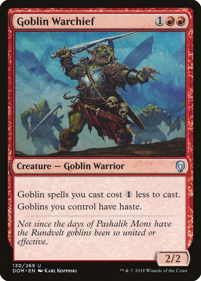 Goblin Warchief, DOM, 130, NM
