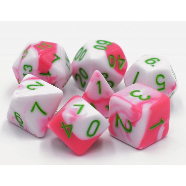 Dice - (Pink+White) Blend color dice set