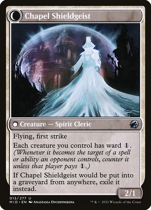 Chaplain of Alms // Chapel Shieldgeist (Innistrad: Midnight Hunt 13) - WZRD TCG