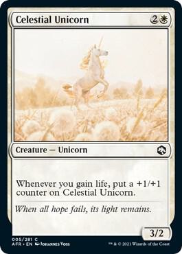 Celestial Unicorn, AFR, 5, NM, Foil