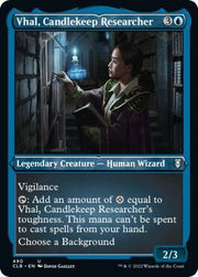 Vhal, Candlekeep Researcher (Foil Etched), CLB, 490, NM, Foil