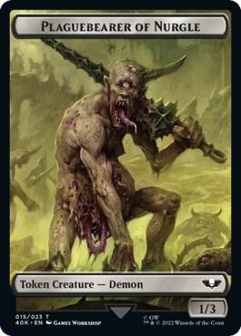 Plaguebearer of Nurgle // Spawn Double-Sided Token, 40K, 15 // 16, NM