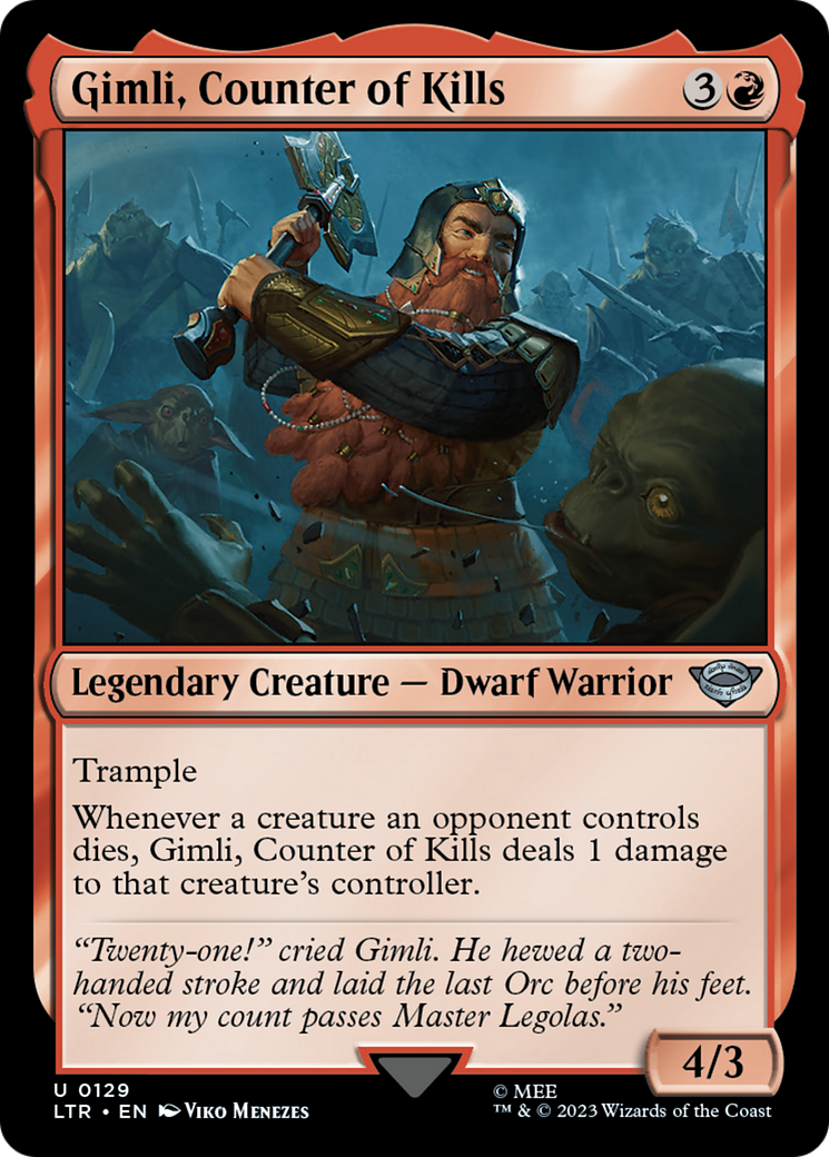 Gimli, Counter of Kills (LTR) 129 - WZRD TCG
