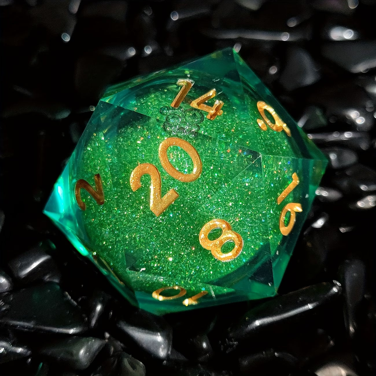 D20 Liquid Core Dice- Green