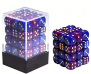 36pc Small D6 dice set and container - Purple/Blue - WZRD TCG
