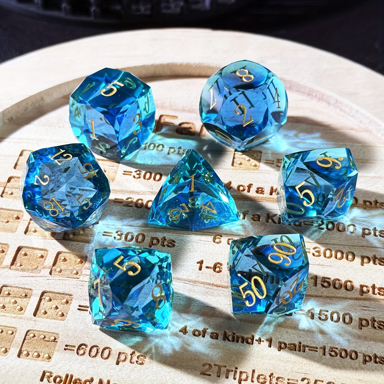 Gem Resin Dice- Blue