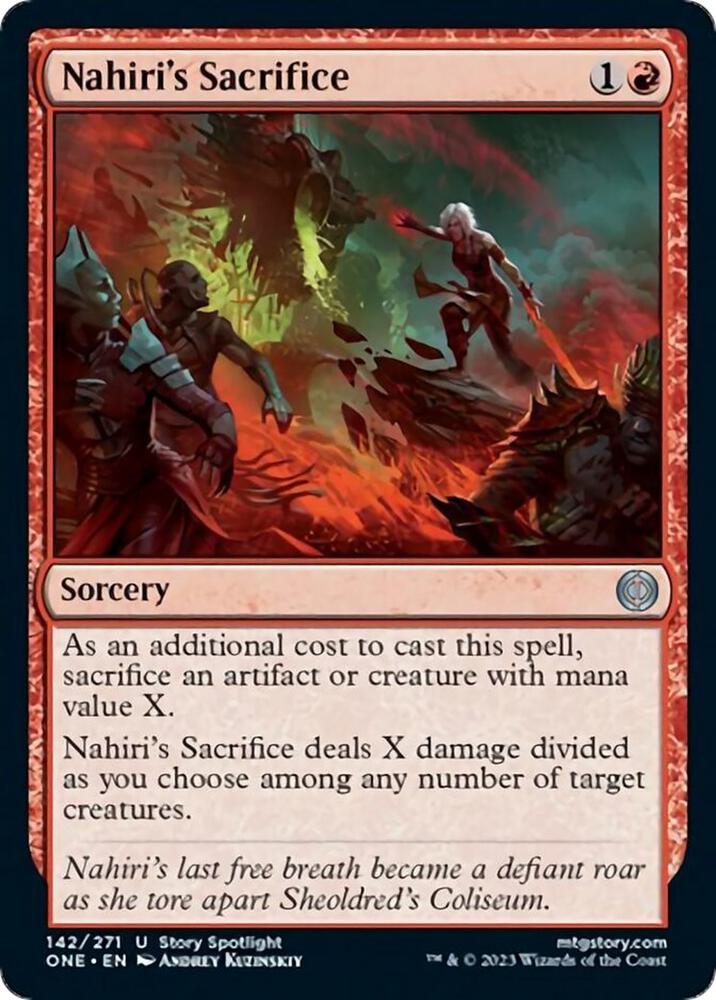 Nahiri's Sacrifice, ONE, 142, NM, Foil