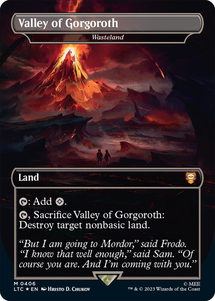 Valley of Gorgoroth - Wasteland (Borderless) (Surge Foil),, 406, Near Mint, Foil