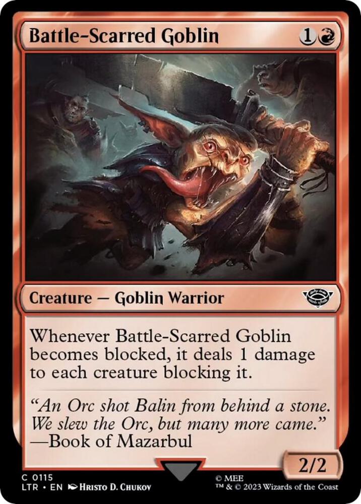 Battle-Scarred Goblin, LTR, 115, NM, Foil
