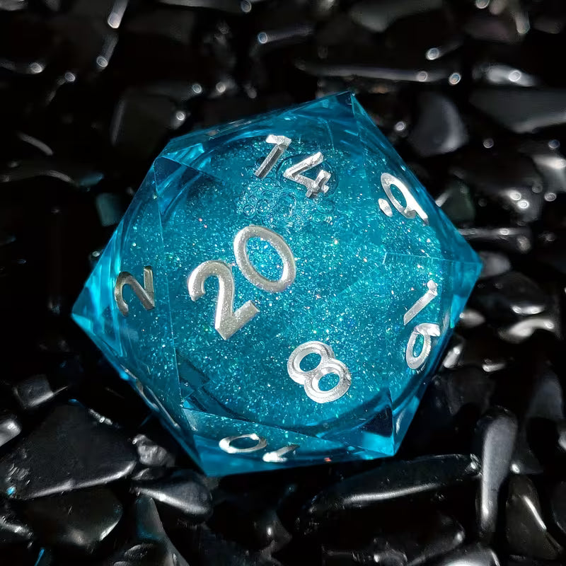 D20 Liquid Core Dice- Blue