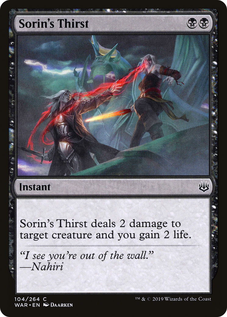 Sorin's Thirst (WAR) 104 - WZRD TCG