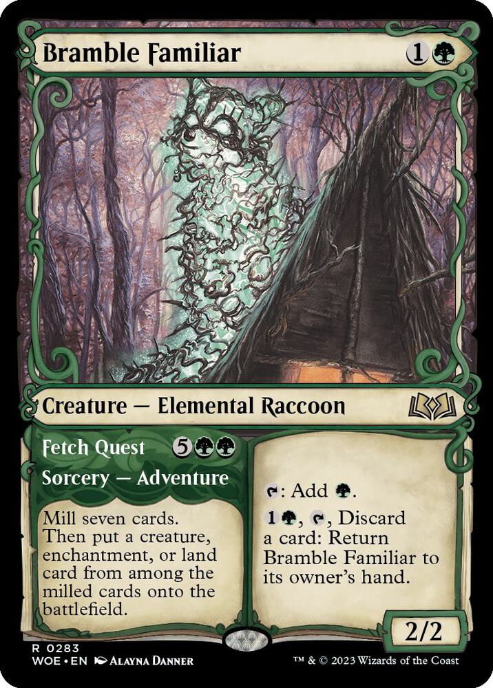 Bramble Familiar (Showcase), WOE, 283, NM, Foil