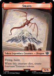 Smaug // Food (0023) Double-Sided Token (Surge Foil), LTR, 20 // 23, NM, Foil