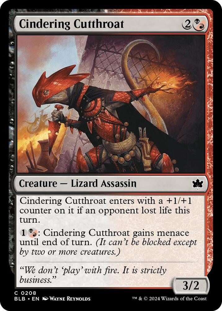 Cindering Cutthroat, BLB, 208, NM, Foil