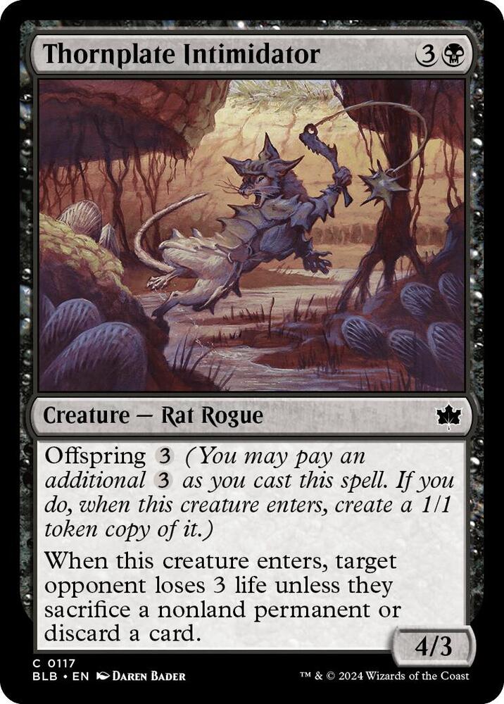 Thornplate Intimidator, BLB, 117, NM, Foil