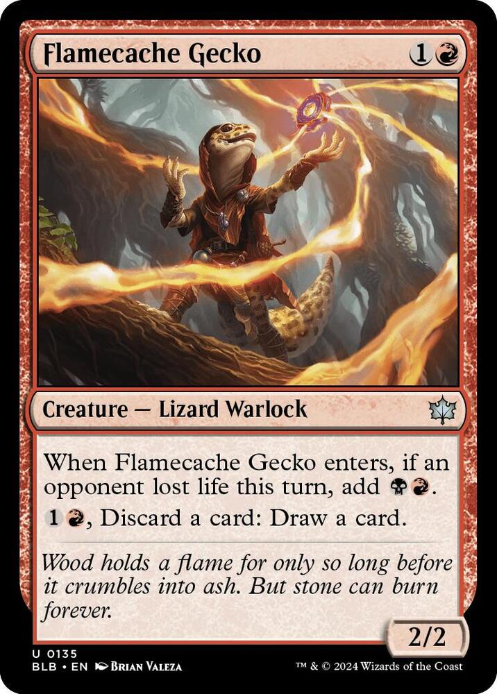 Flamecache Gecko, BLB, 135, NM, Foil