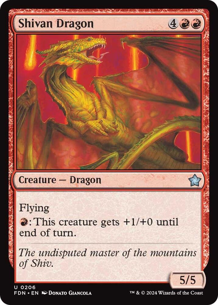 Shivan Dragon, FDN, 206, NM