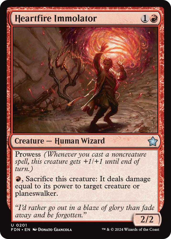 Heartfire Immolator, FDN, 201, NM, Foil
