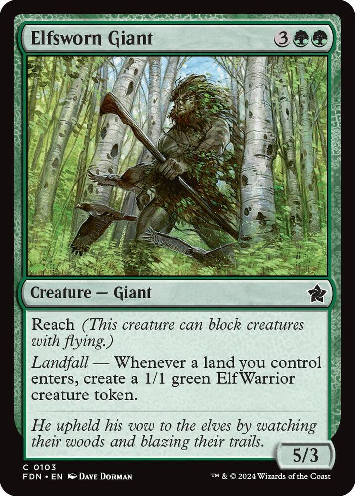 Elfsworn Giant, FDN, 103, NM, Foil