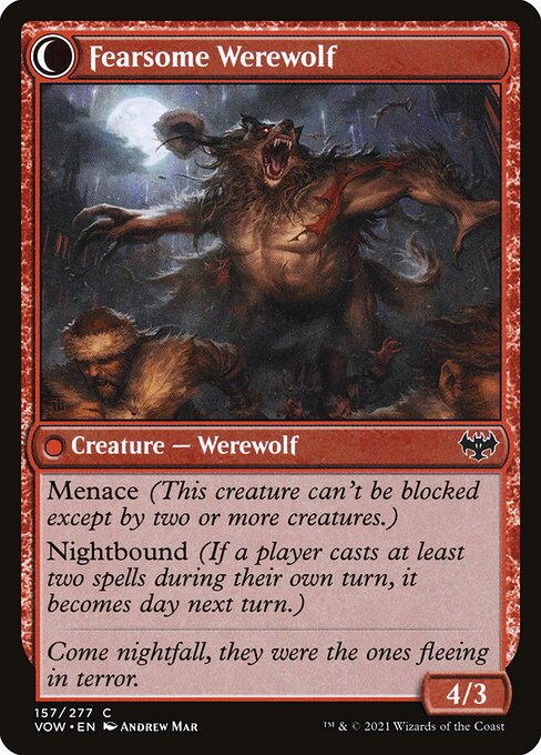 Fearful Villager // Fearsome Werewolf (Back)