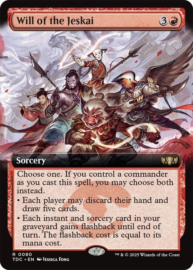 Will of the Jeskai (Extended Art), TDC, 80, NM