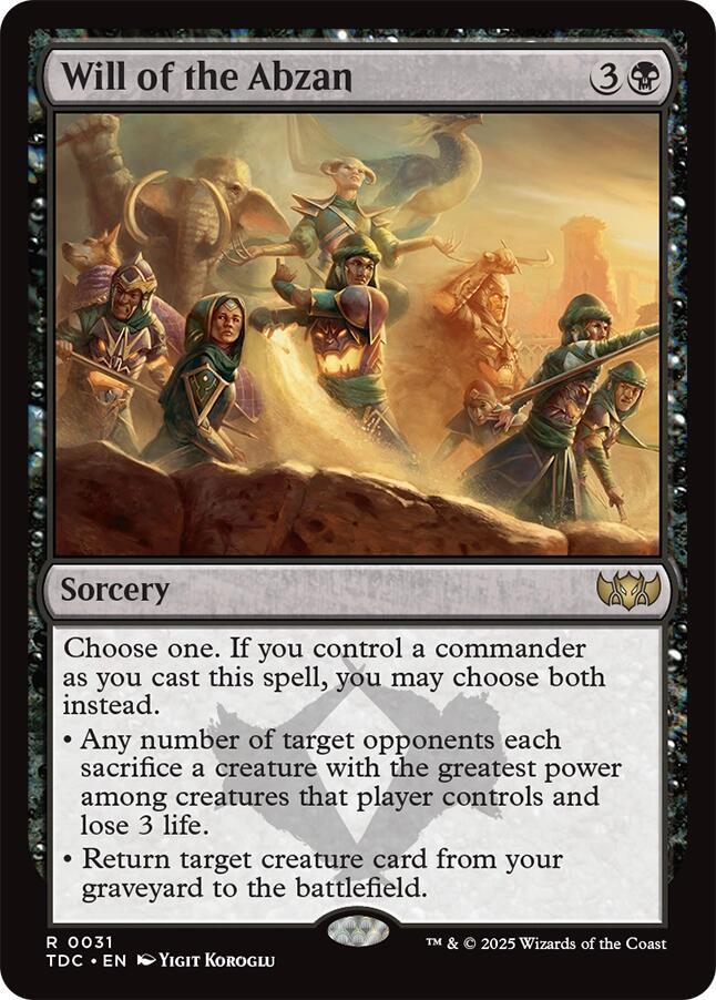 Will of the Abzan, TDC, 31, NM