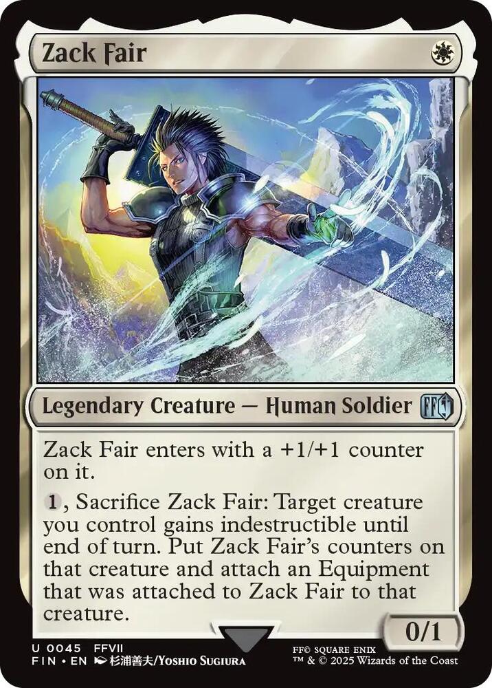 Zack Fair, FIN, 45, NM, Foil