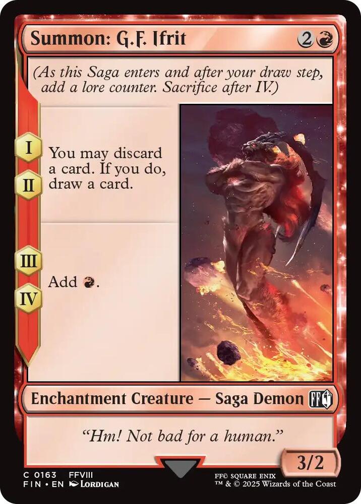 Summon: G.F. Ifrit, FIN, 163, NM, Foil