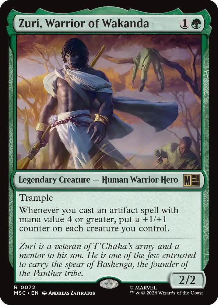 Zuri, Warrior of Wakanda, MSC, 72, NM