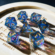 7pcs Resin Dice Set-Blue Stained Glass