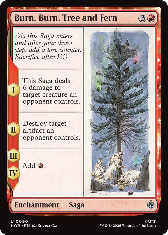 Burn, Burn, Tree and Fern, HOB, 90, NM, Foil