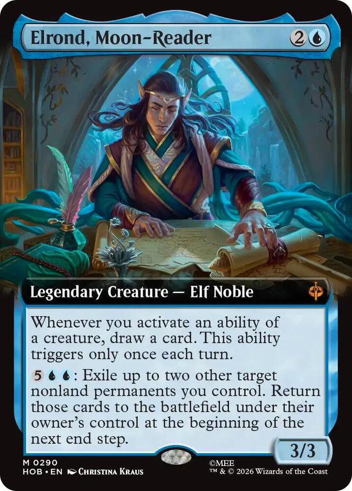 Elrond, Moon-Reader (Extended Art),, 290, Near Mint, Foil