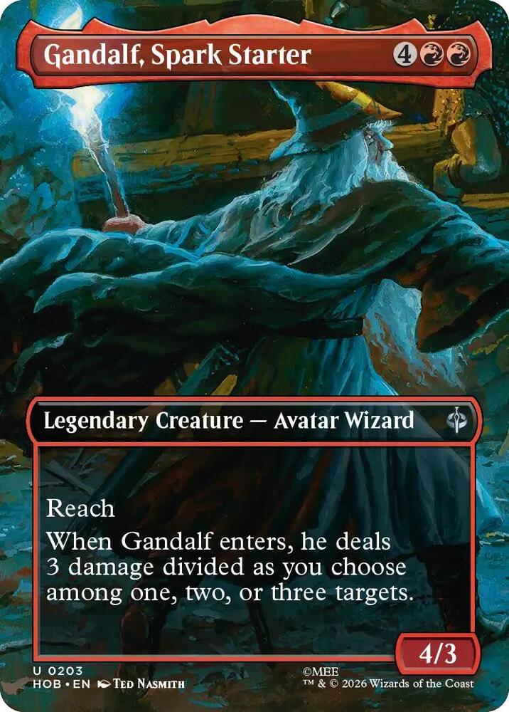 Gandalf, Spark Starter (Borderless), HOB, 203, NM, Foil