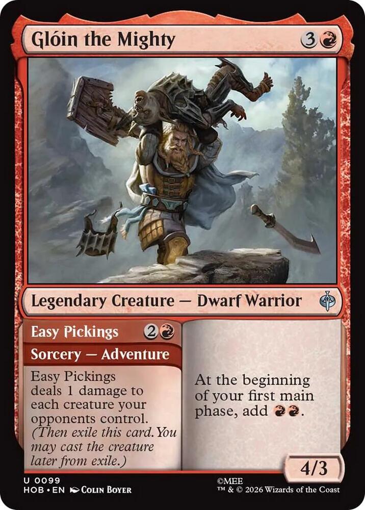 Gloin the Mighty, HOB, 99, NM, Foil