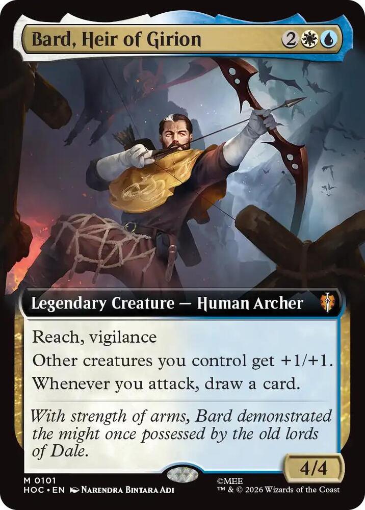 Bard, Heir of Girion (Extended Art), HOC, 101, NM