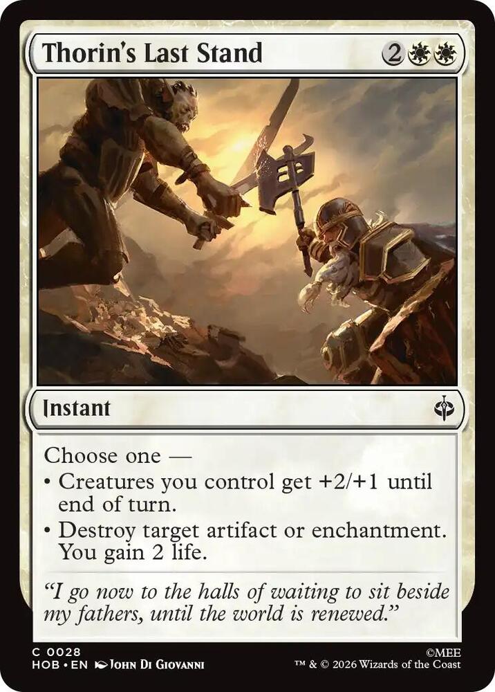 Thorin's Last Stand, HOB, 28, NM, Foil