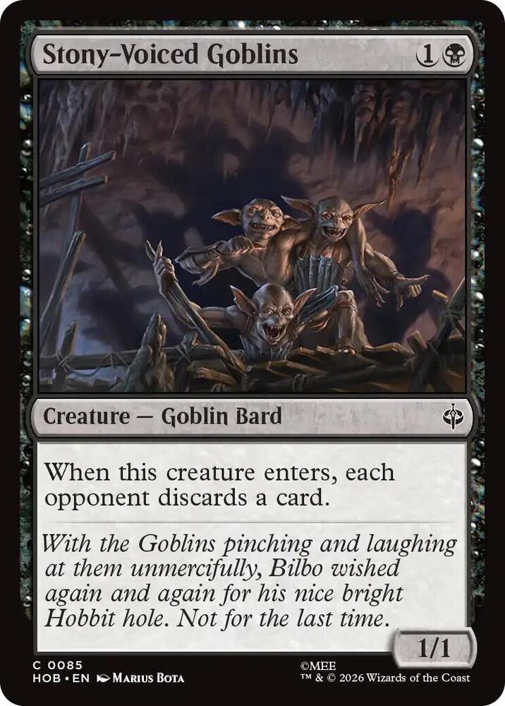 Stony-Voiced Goblins, HOB, 85, NM, Foil