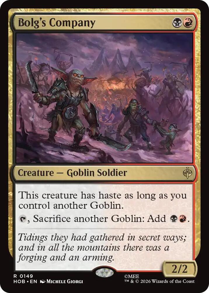Bolg's Company, HOB, 149, NM, Foil