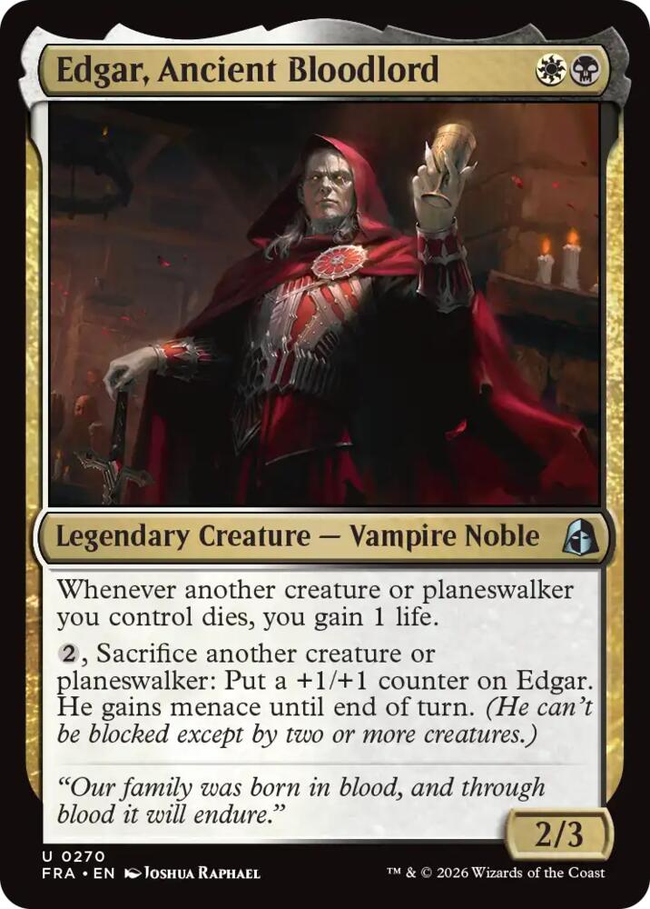 Edgar, Ancient Bloodlord,, 270, Near Mint, Normal