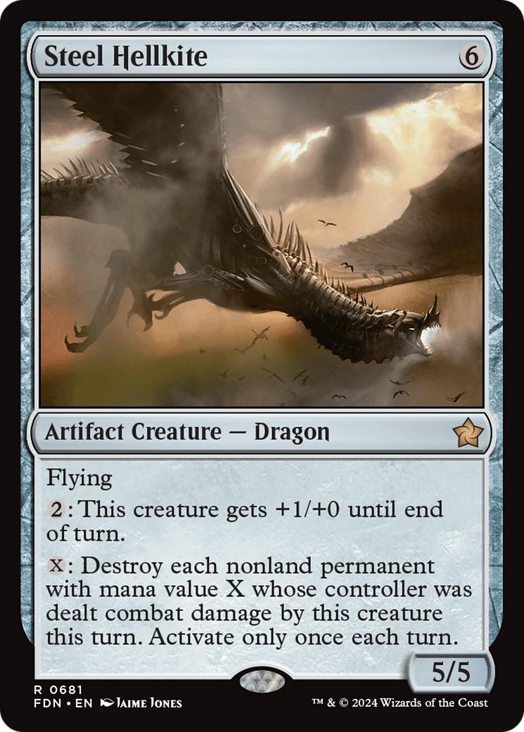 Steel Hellkite (FDN) 681 - WZRD TCG