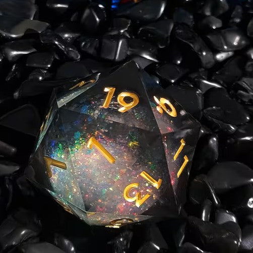 D20 Liquid Core Dice- Black