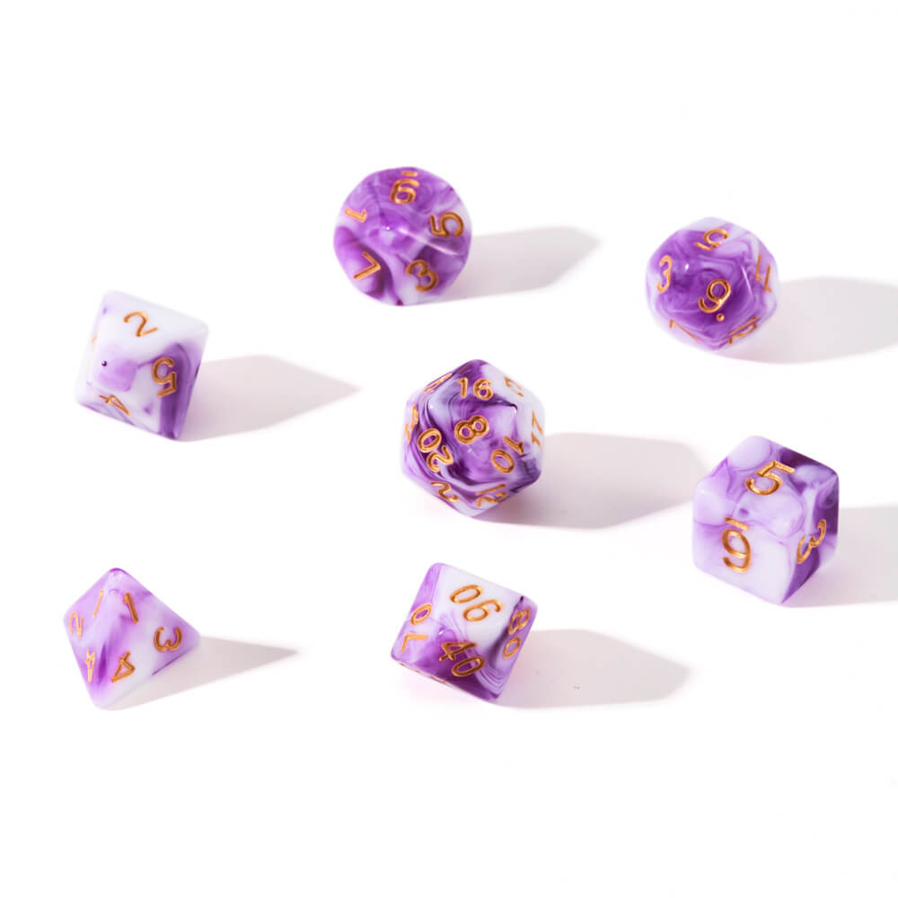 Magic Dice - Colour Swirl - Purple/White
