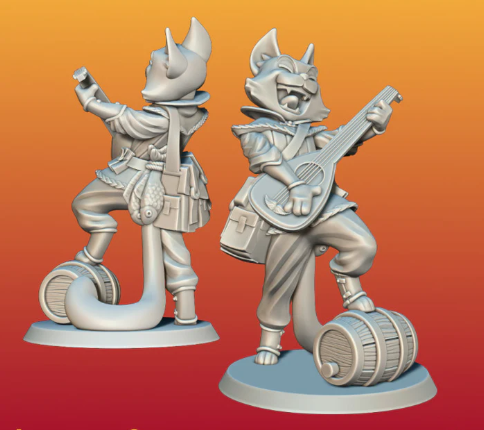 Printed Miniature - Bard Cat